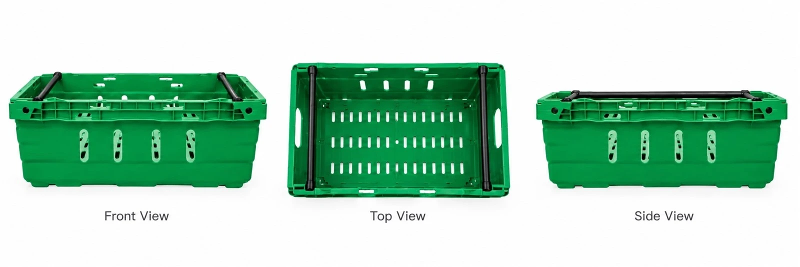 55L Bale Arm Crate Front, Top and Side Views 55L Bale Arm Crate Front, Top and Side Views