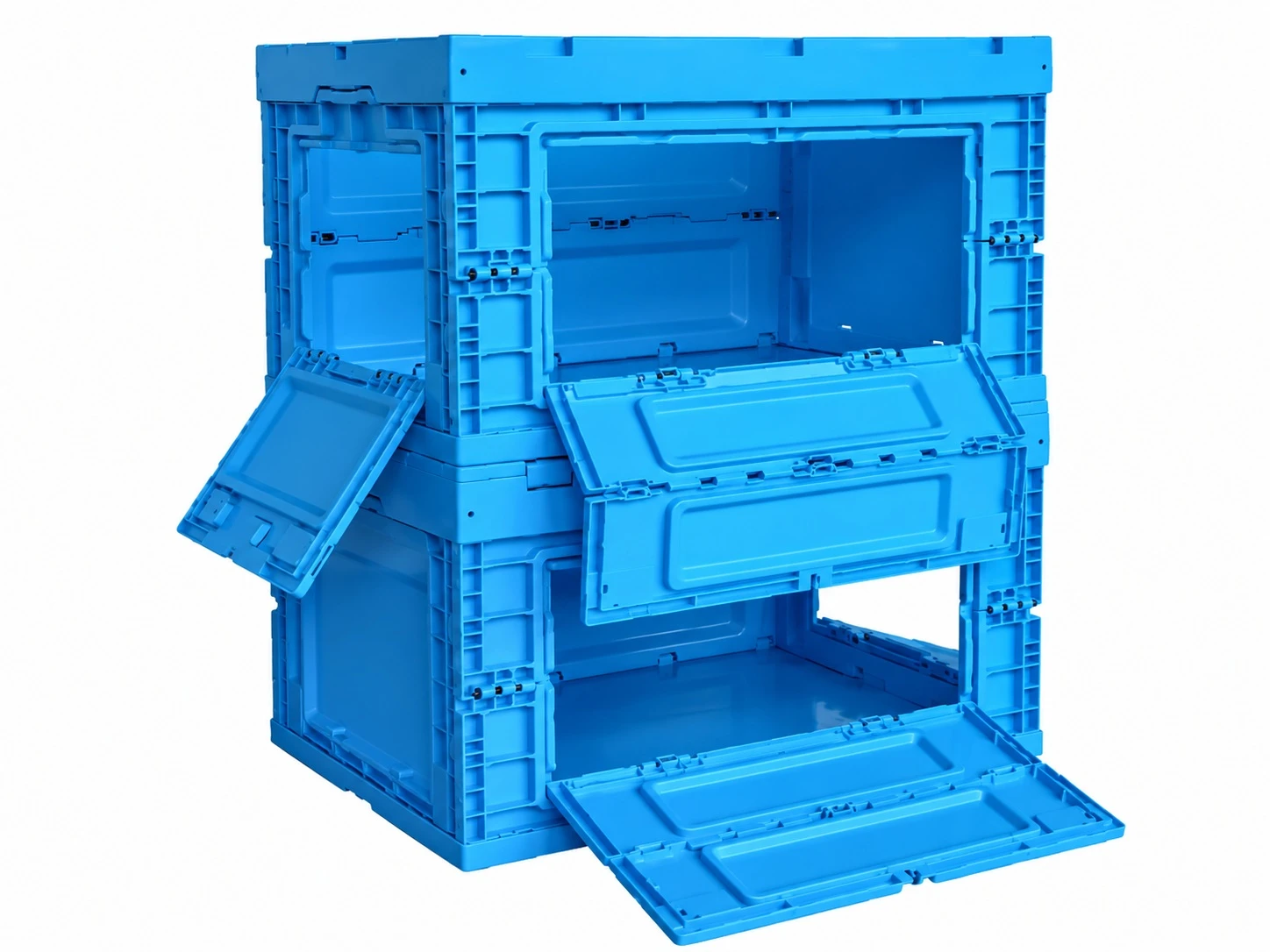 Stackable Attached Lid Folding Container Stackable Attached Lid Folding Container
