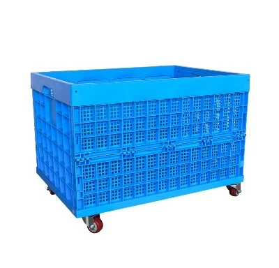Large Collapsible Plastic Crate with Wheels Large Collapsible Plastic Crate with Wheels