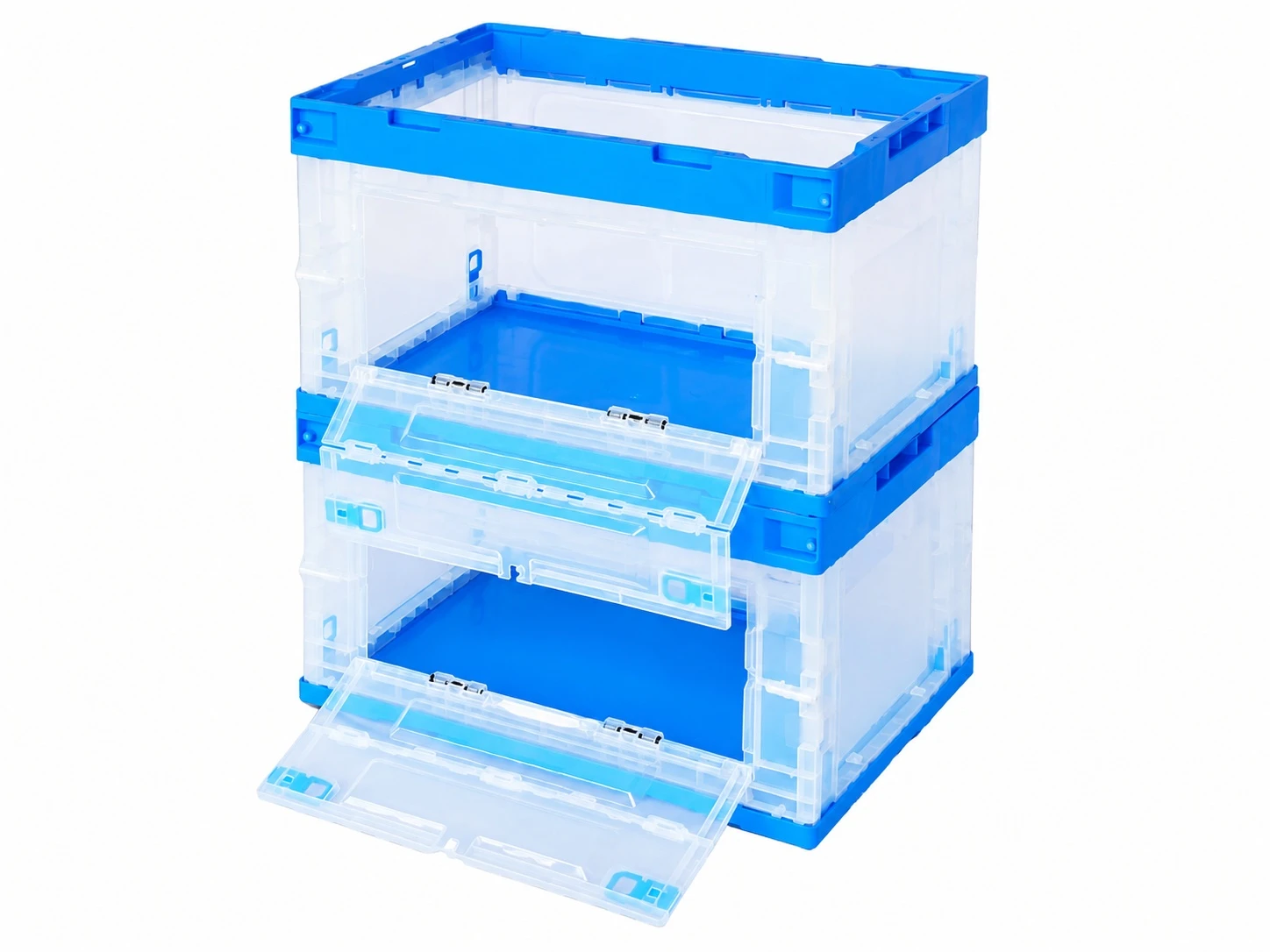 Collapsible Plastic Crate With Drop Doors