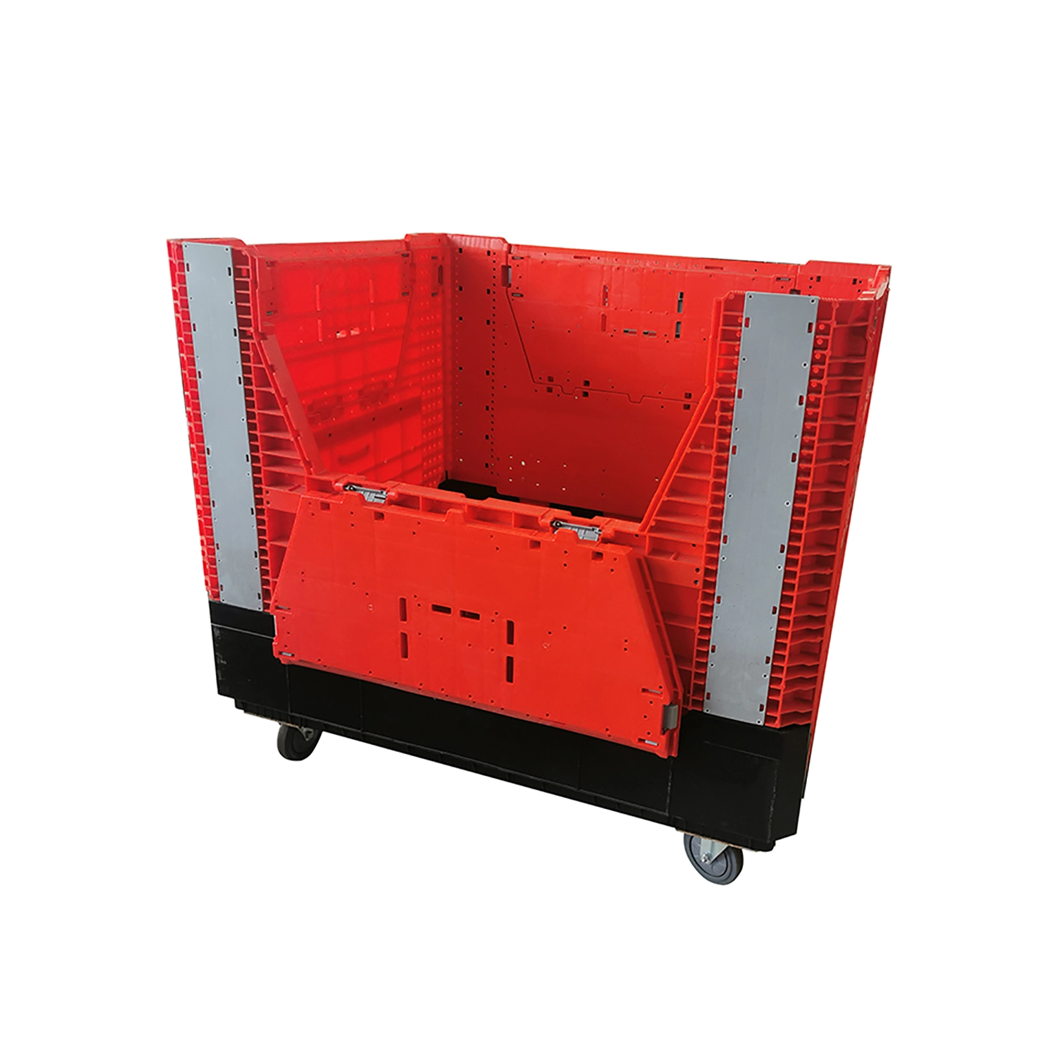 Mobile Collapsible Bulk Container With Casters